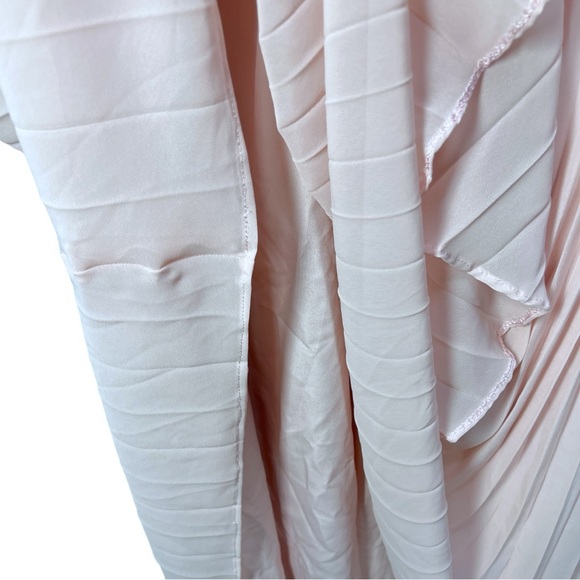 Pink Self-Portrait Lace-trimmed Pleated Chiffon Maxi Dress UK 14/US 10 - Picture 8 of 14